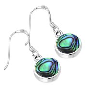 Abalone Round Silver Earrings - e401